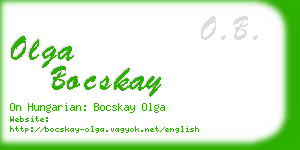 olga bocskay business card